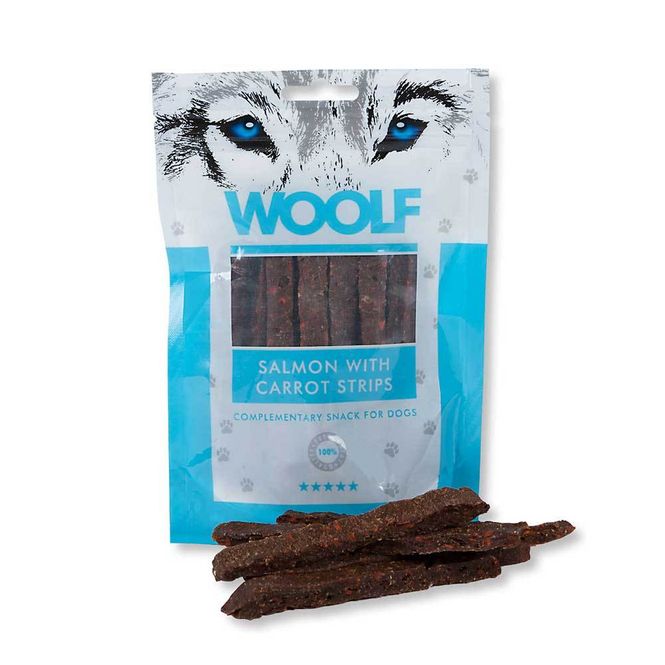 Hovedbilde Woolf - salmon with carrot strips 100g