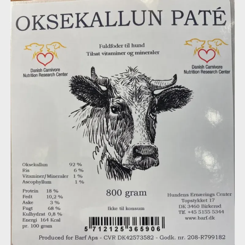 Barf - Innmatpate av okse 800g