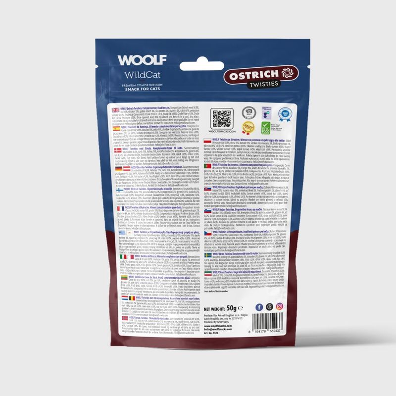 Woolf Wildcat Ostrich Twisties 50g